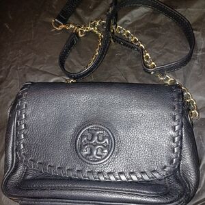 Tory Burch Black Authentic Genuine Leather Crossbody Bag
